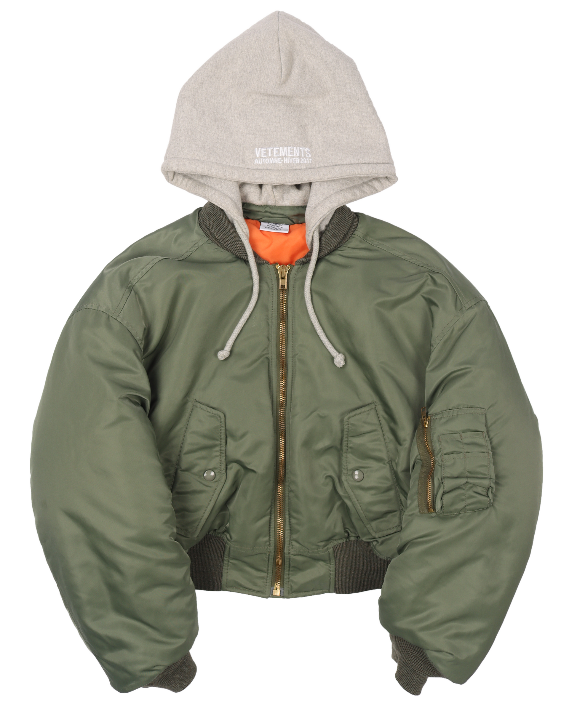 vetements ミリタリージャケット Vetements FW17 Cropped Hooded Bomber Jacket – Justin Reed