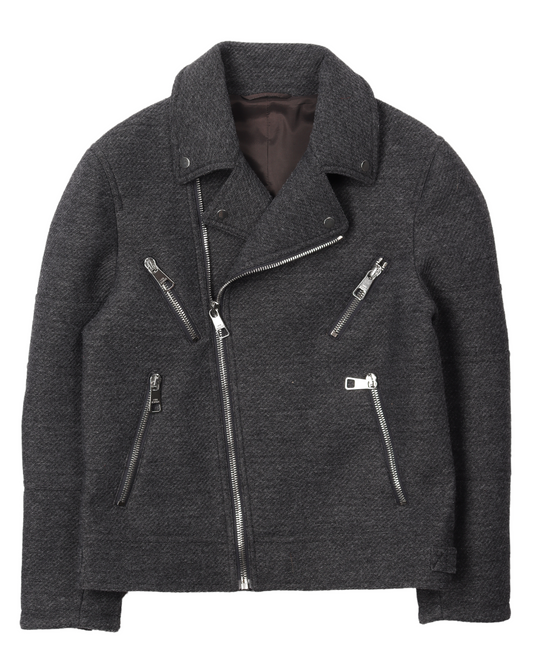 Virgin Wool Blend Biker Jacket