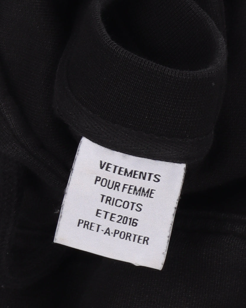 Vetements champion hoodie on sale black