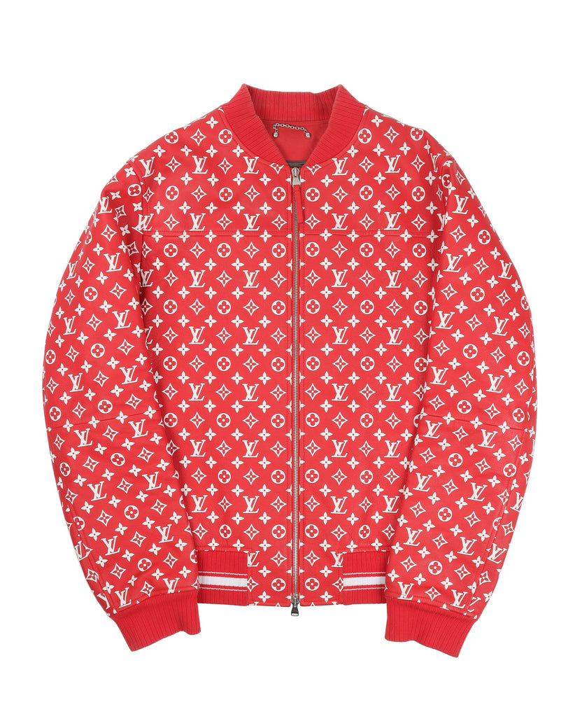 Leather jacket Louis Vuitton x Supreme Red size 52 IT in Leather