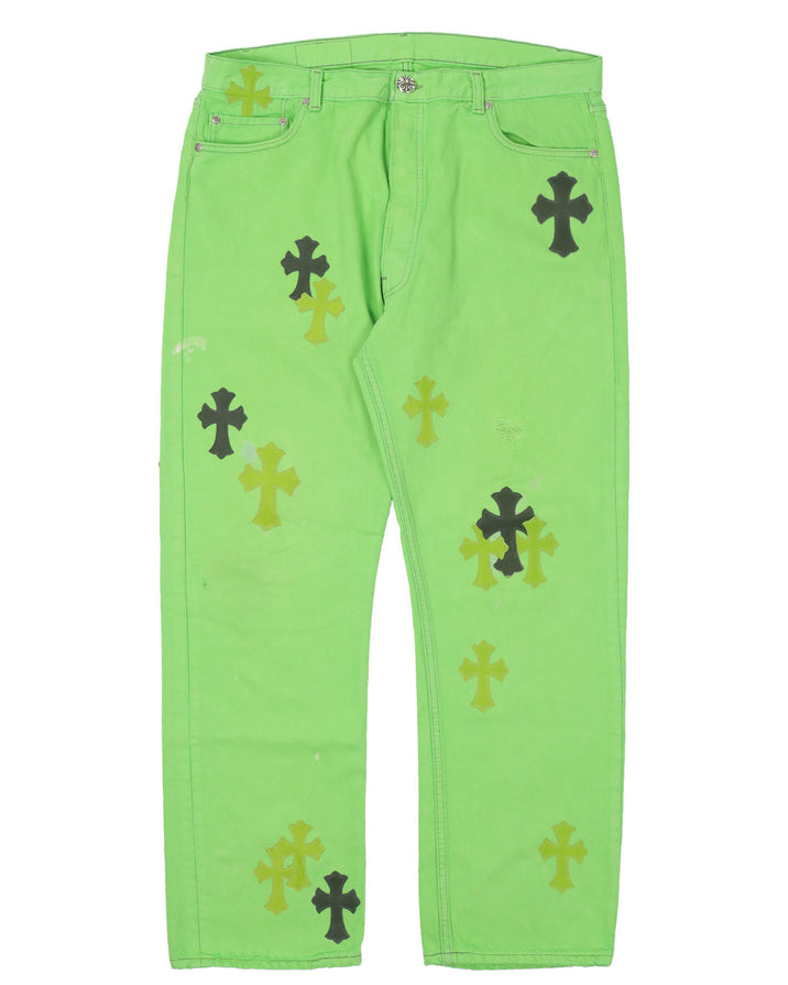 Levi's Cross Patch Denim Sex Records Neon Green