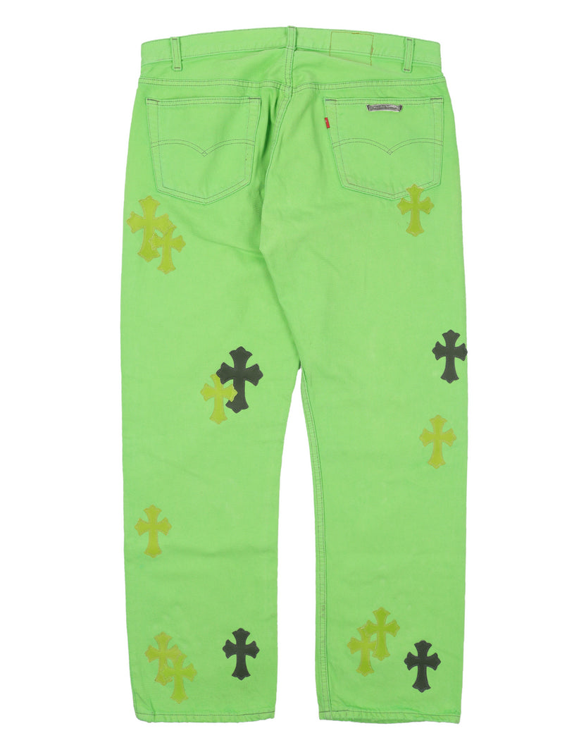 Levi's Cross Patch Denim Sex Records Neon Green