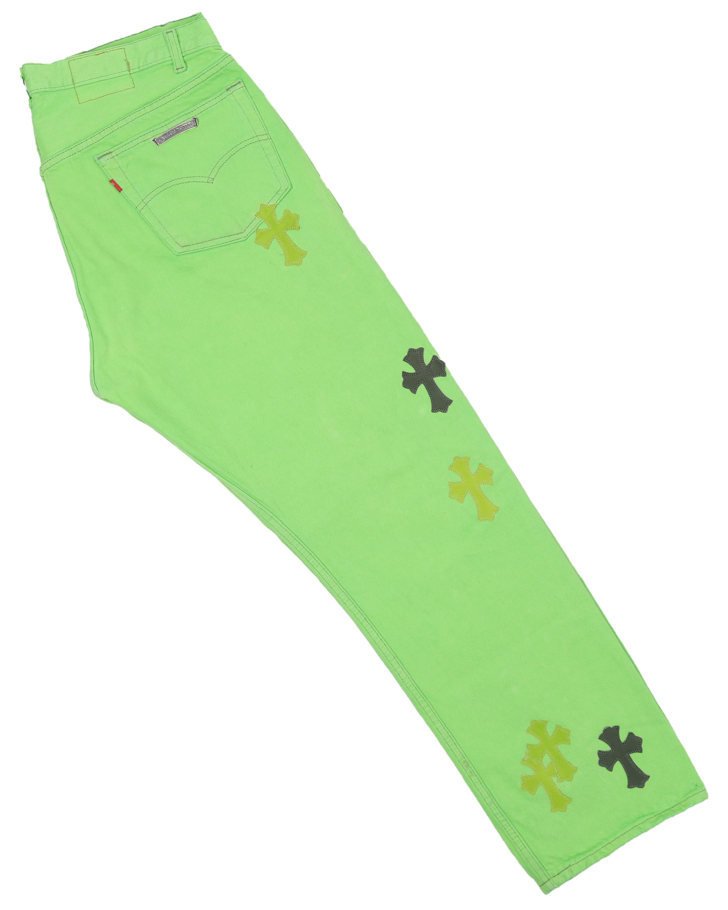 Levi's Cross Patch Denim Sex Records Neon Green