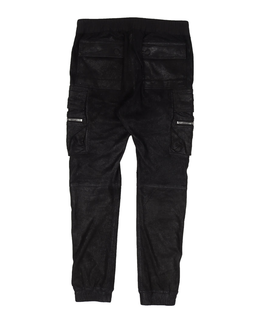 FW17 "GLITTER" Blistered Lamb Leather Cargo Joggers