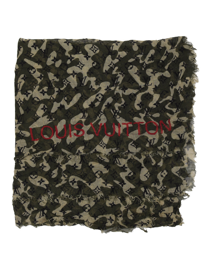 Murakami Monogramouflage Cashmere Scarf