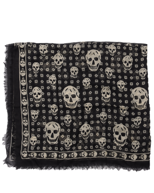 Classic Skull Print Scarf