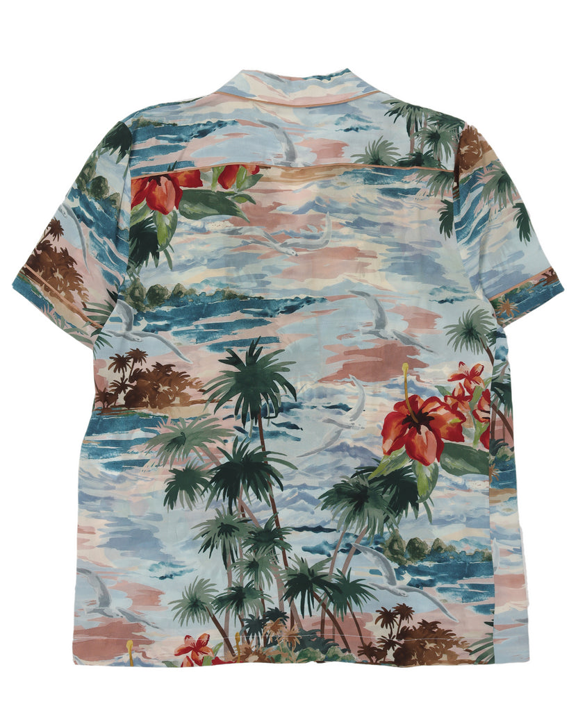 Hawaiian Landscape Silk Shirt