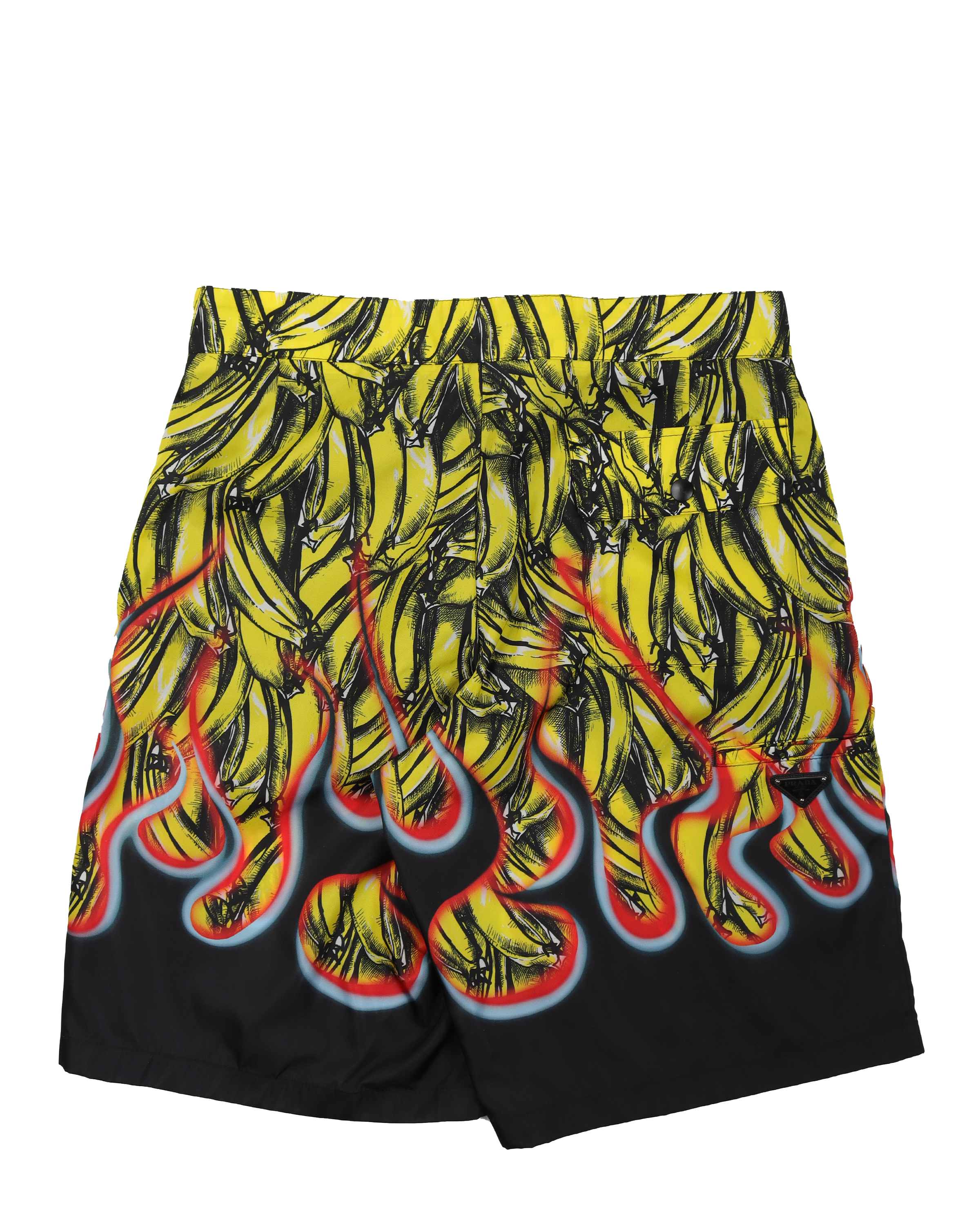 Banana & Flame-Printed Swim Trunks