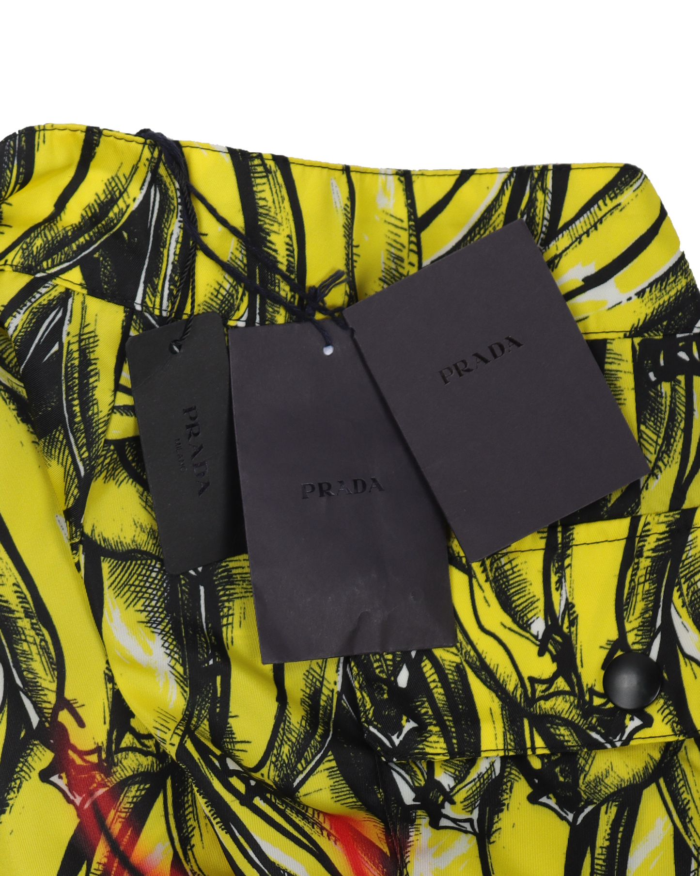 Banana & Flame-Printed Swim Trunks