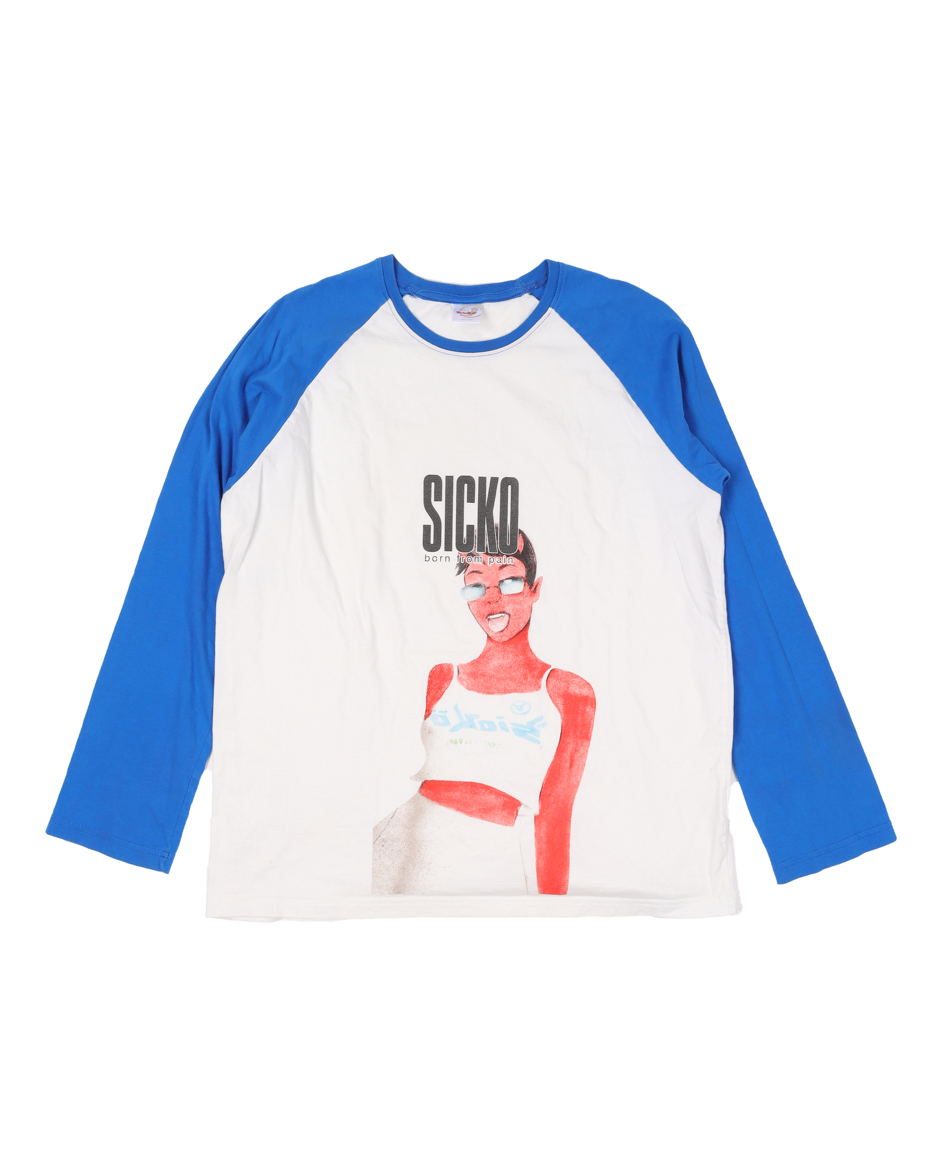 Sicko Born From Pain デビル ラグランTシャツ 訳あり Sicko Born From Pain Devil Girl Baseball T-Shirt – Justin Reed