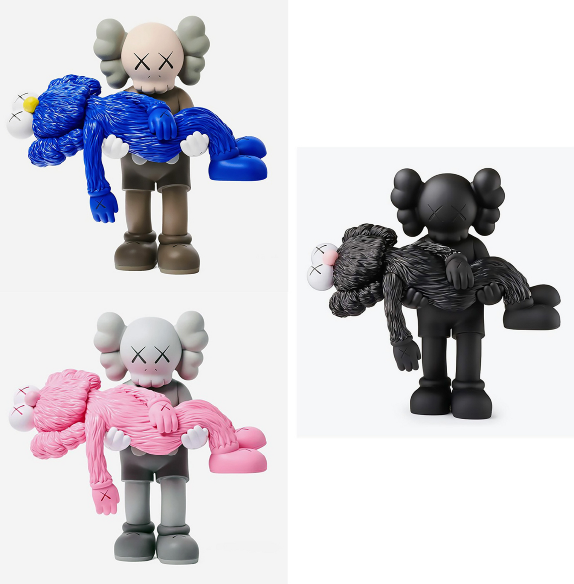 KAWS Gone Vinyl Figure Black/Brown/Grey Set – Justin Reed