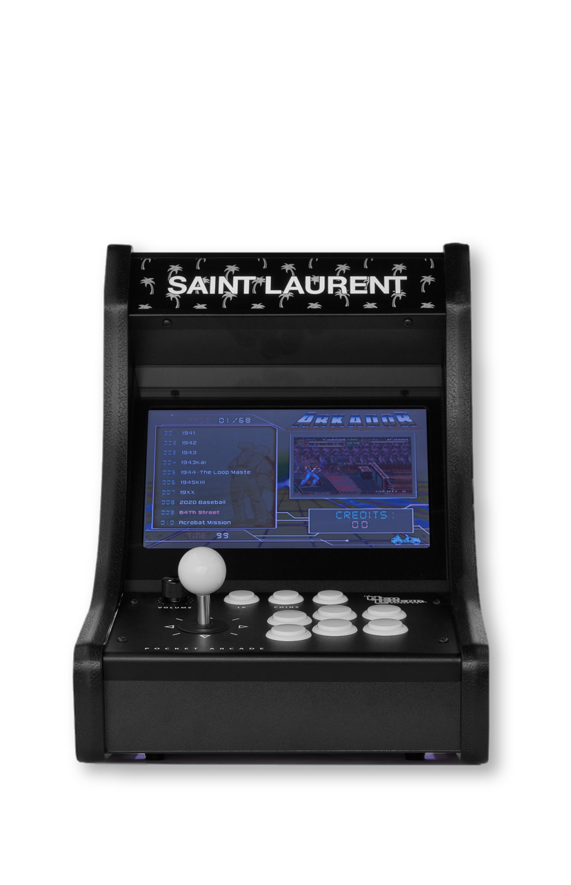 Neo Legend Retro Arcade Machine with Palm Trees and a Checkered Pattern
