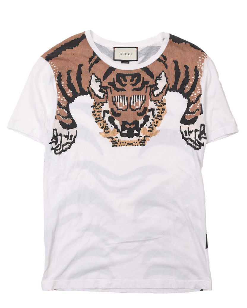 Gucci Tiger Print Cotton T-shirt for Men