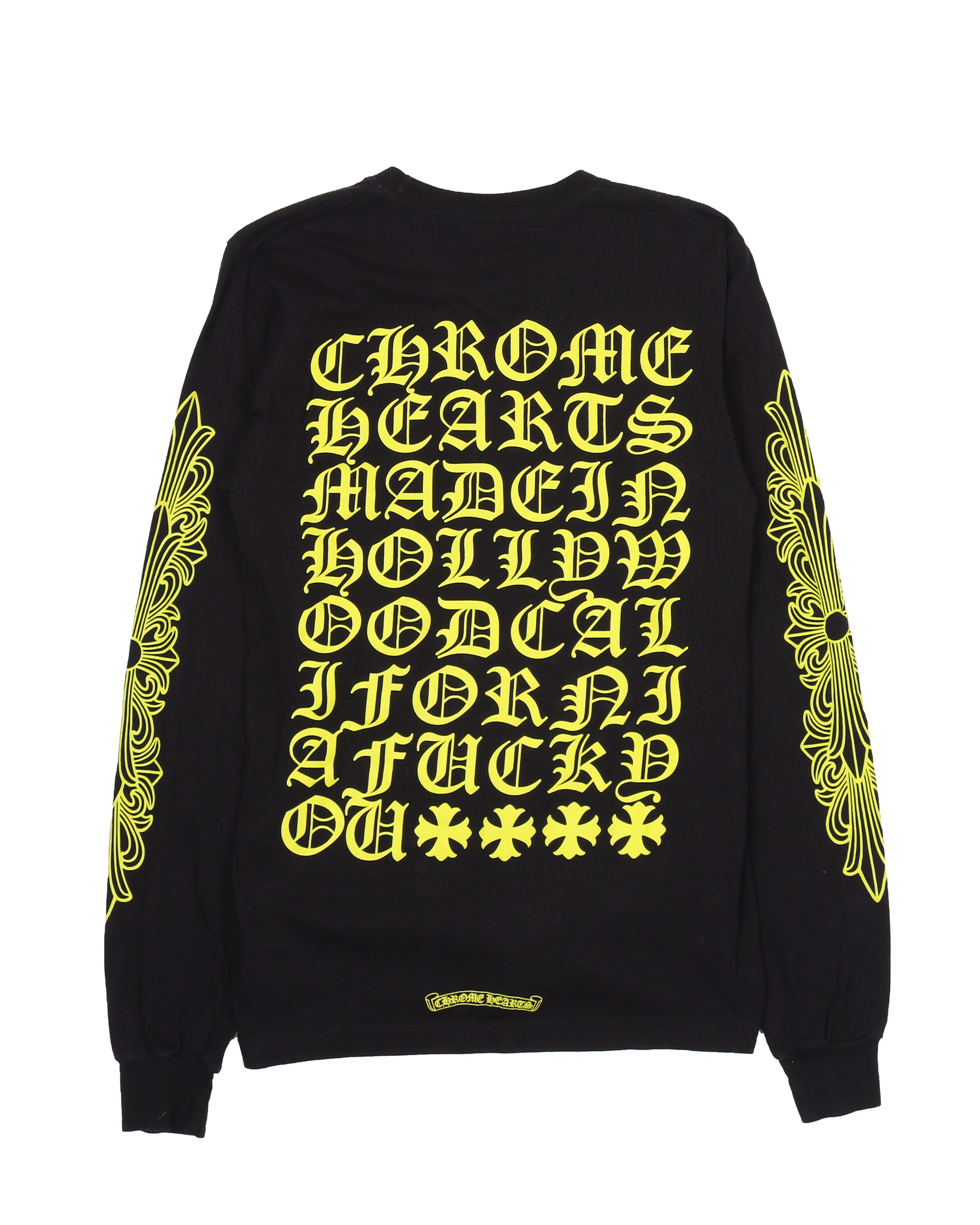 Chrome Hearts Neon Yellow Text L/S T-Shirt (LA Exclusive)