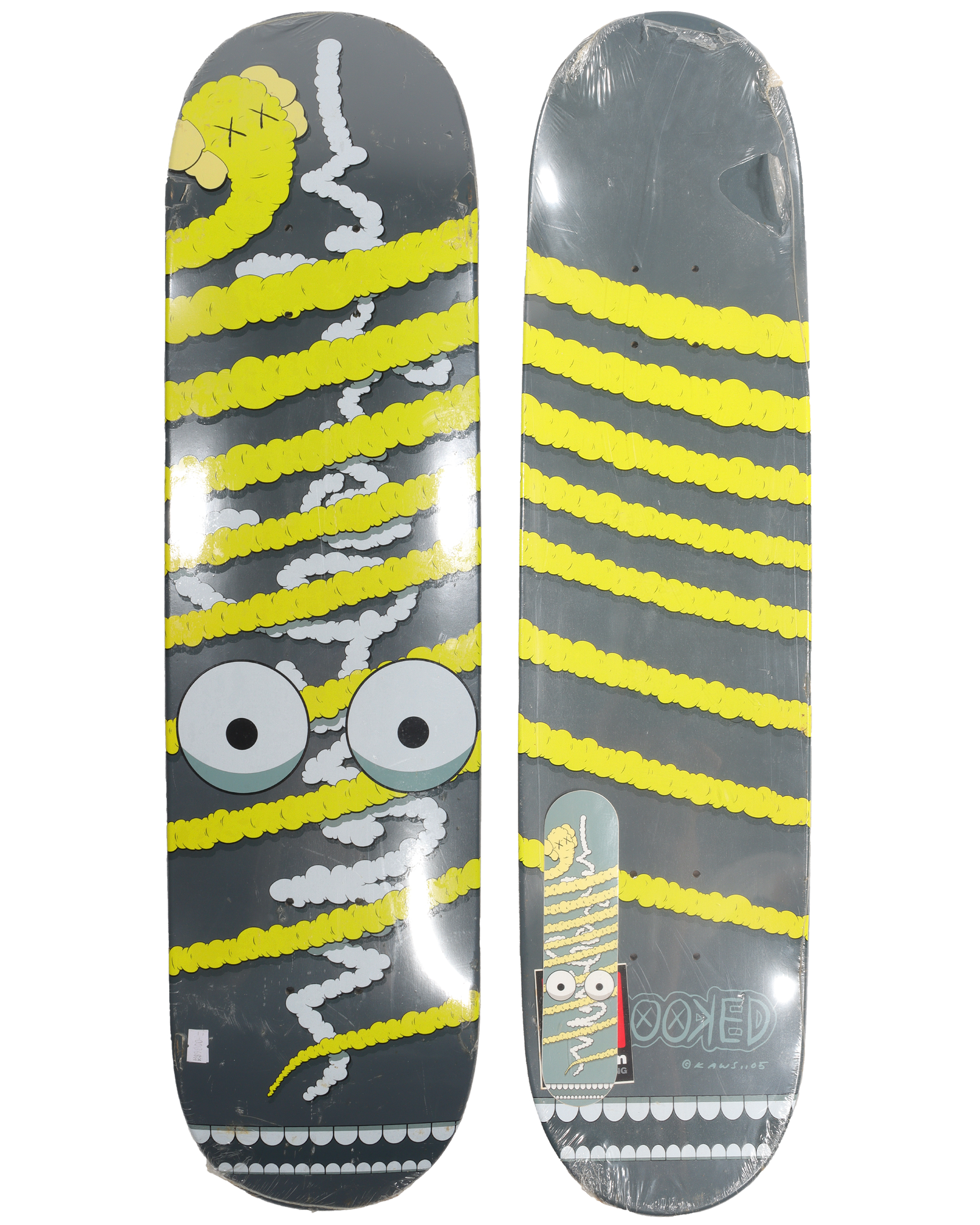 Krooked Yellow Bendy Skateboard Deck Multi (2004)