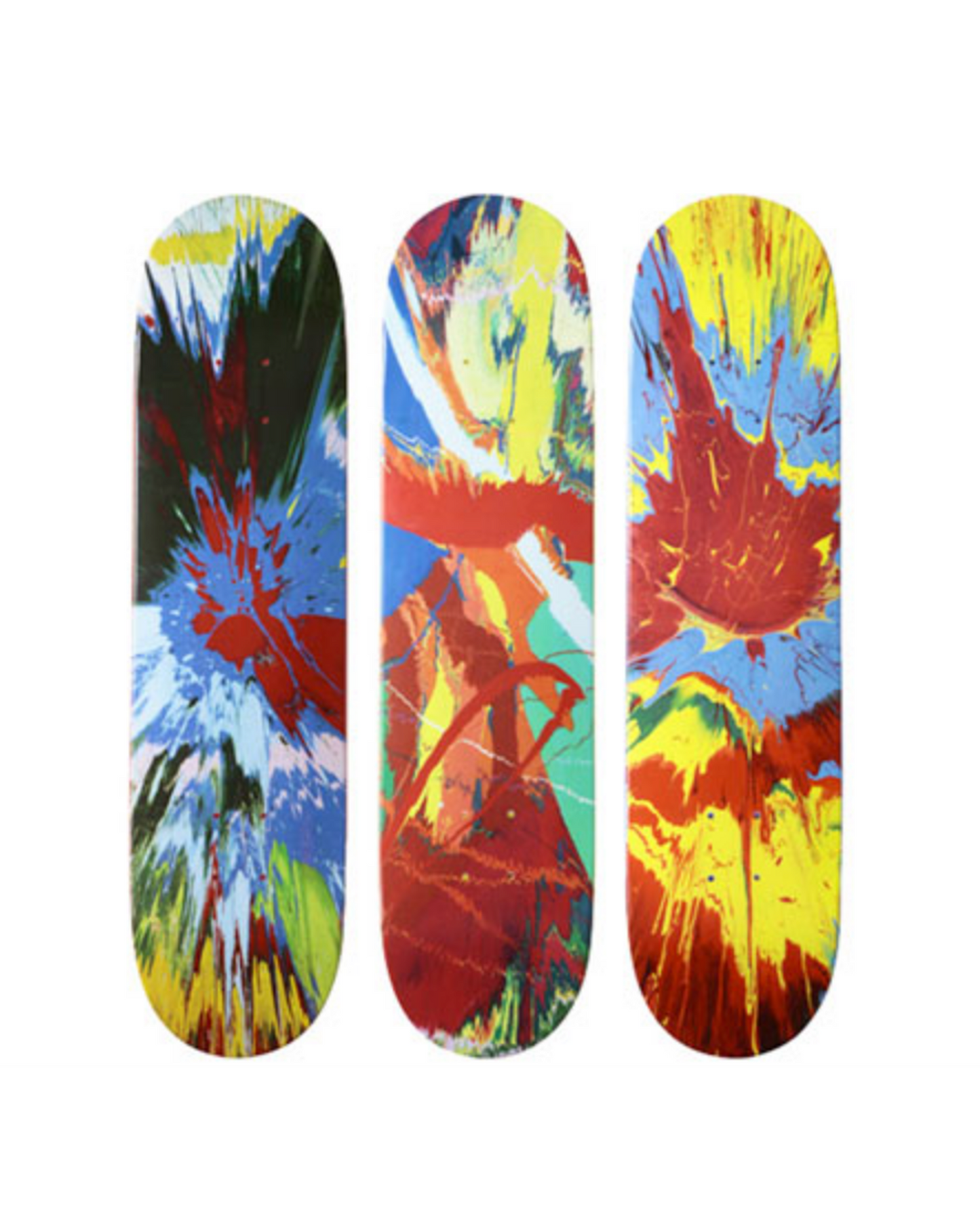 Damien Hirst Spin Red Blue Yellow Skate Decks