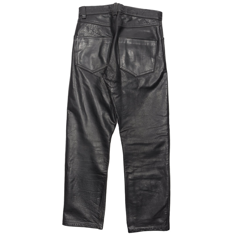 Post Overalls 90s Cowhide Leather Pants