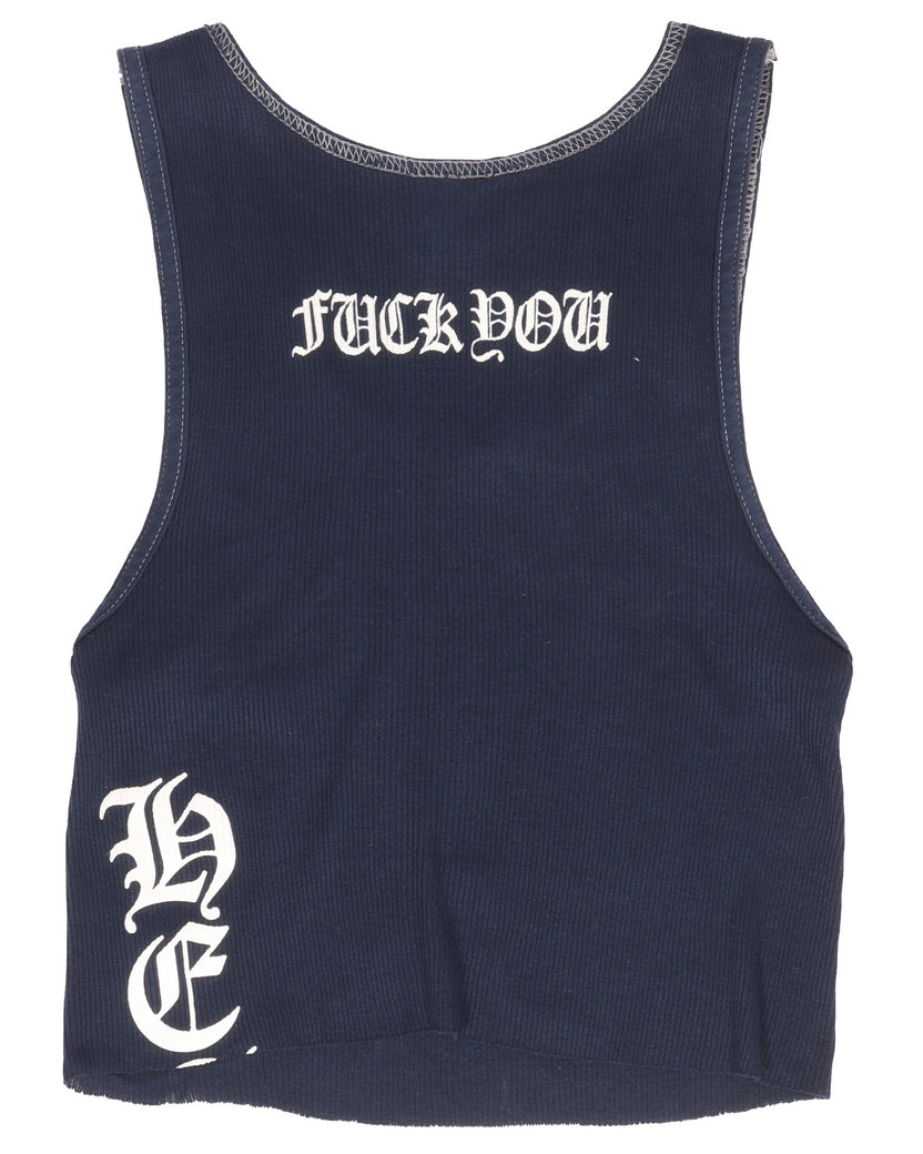 Cropped Thermal "Fuck You" Tank Top