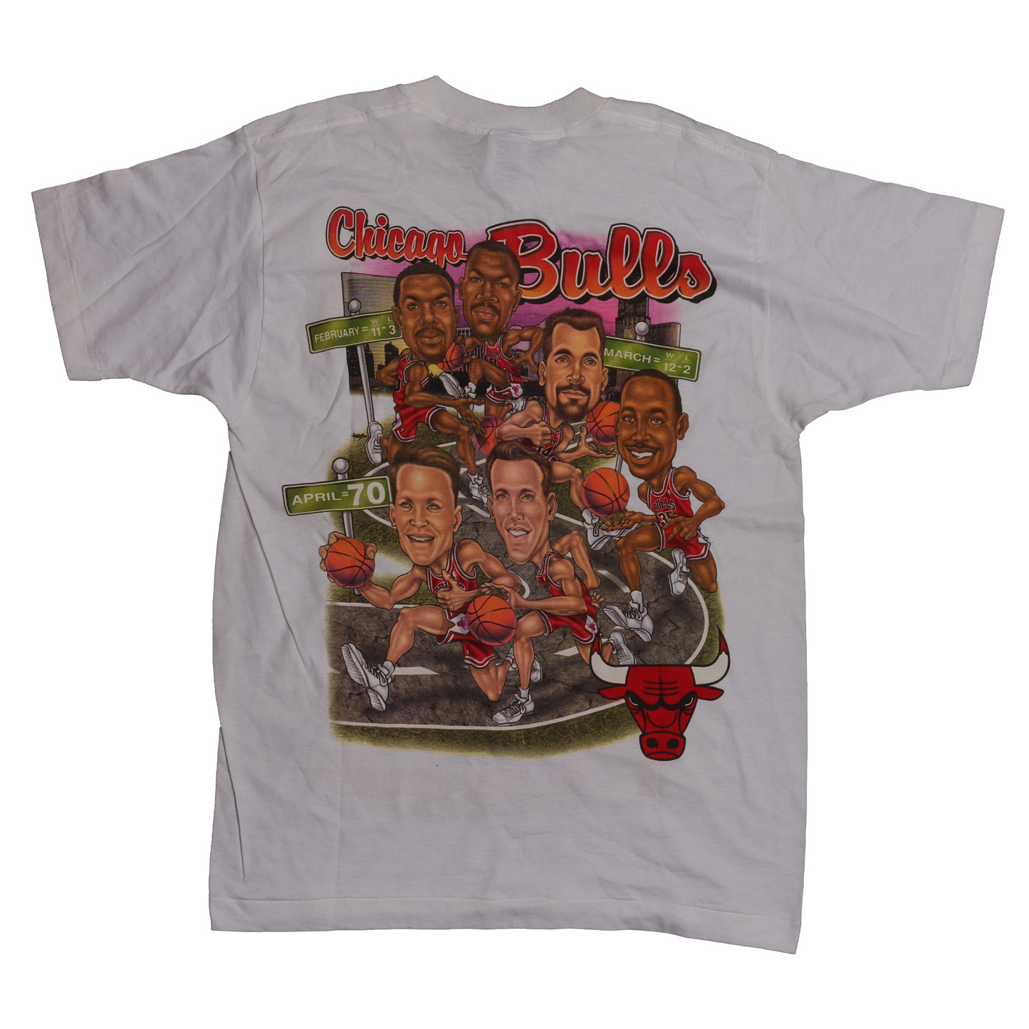 1995-96 Chicago Bulls '70 WINS' Logo T-Shirt