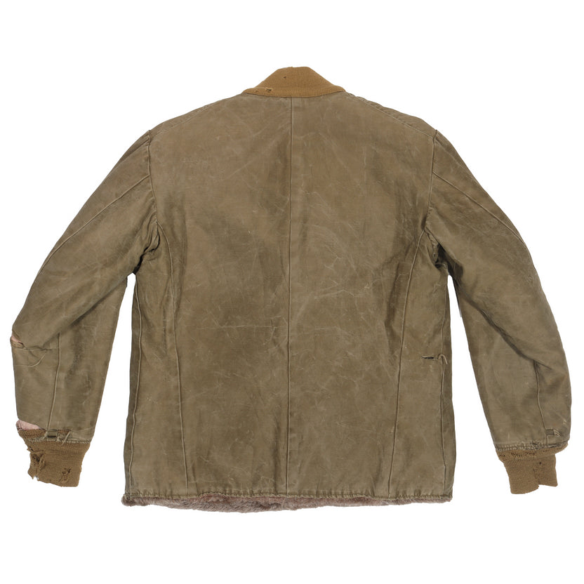 1940's WWII Distressed Fur Lined Bomber Jacket