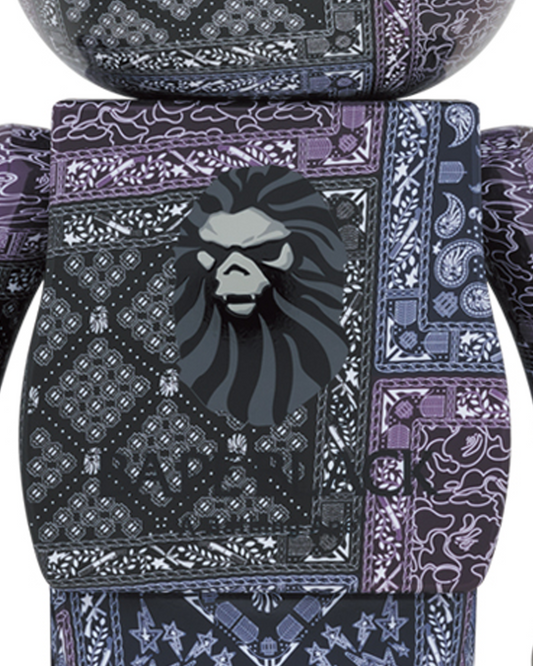 Bearbrick x BAPE Black Bandana 1000%