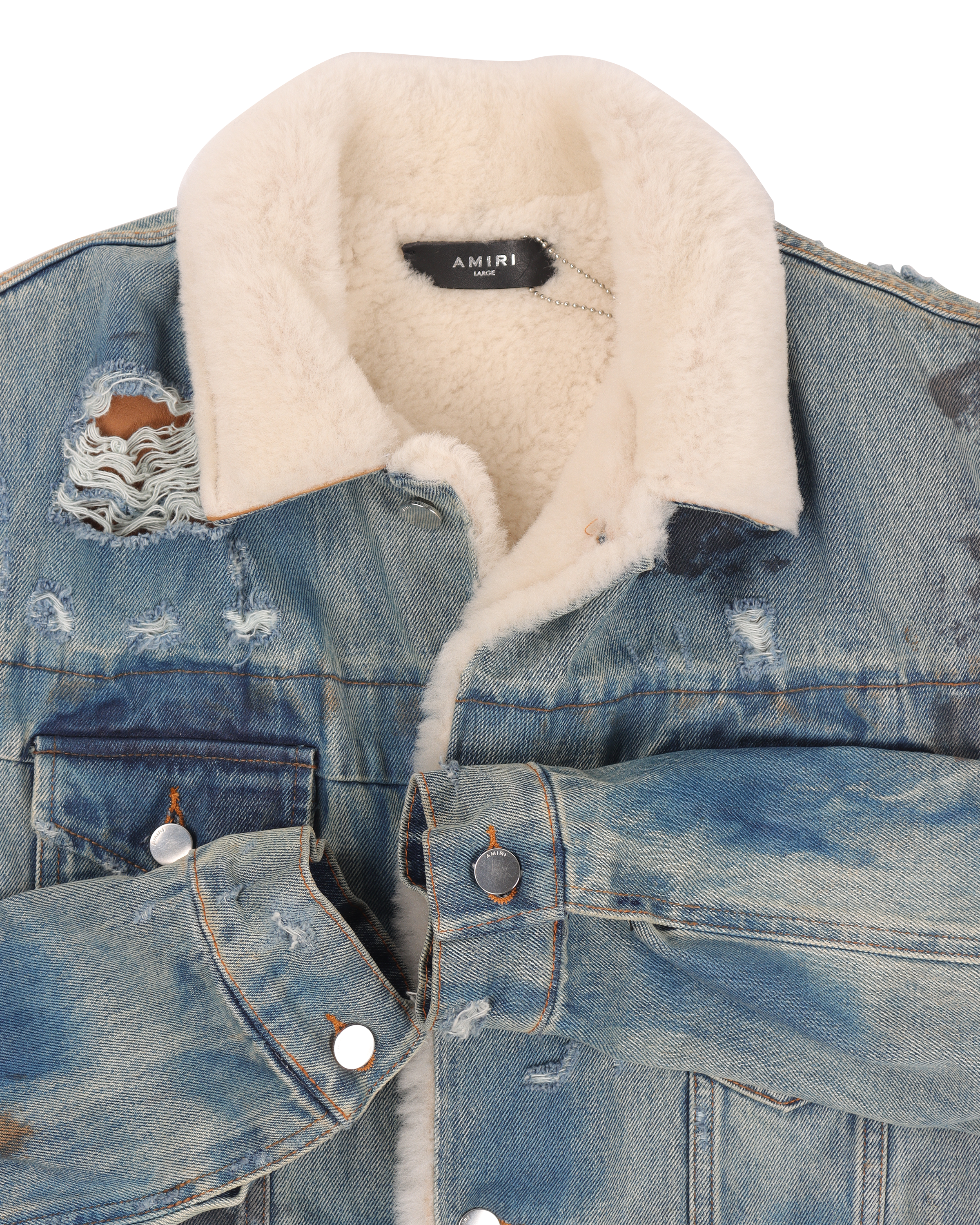 Amiri shearling 2025 denim jacket