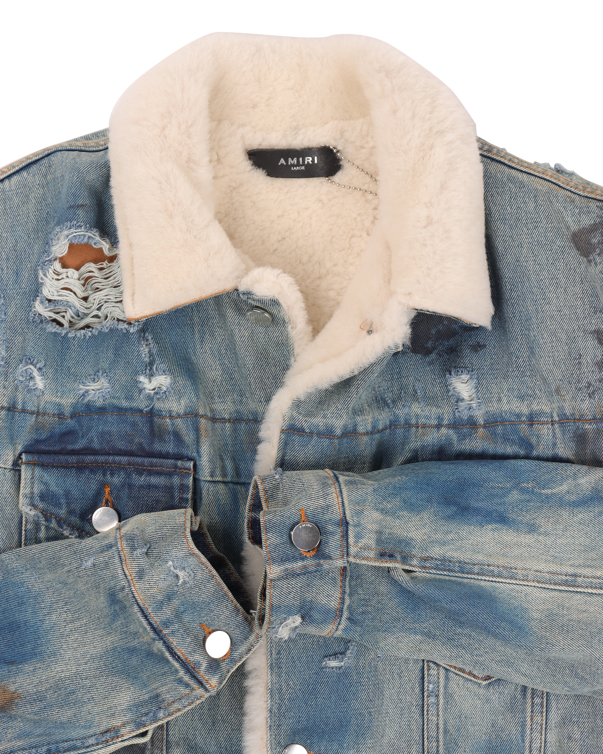 Amiri Shearling Jacket Amiri Leather Trimmed Shearling Jacket