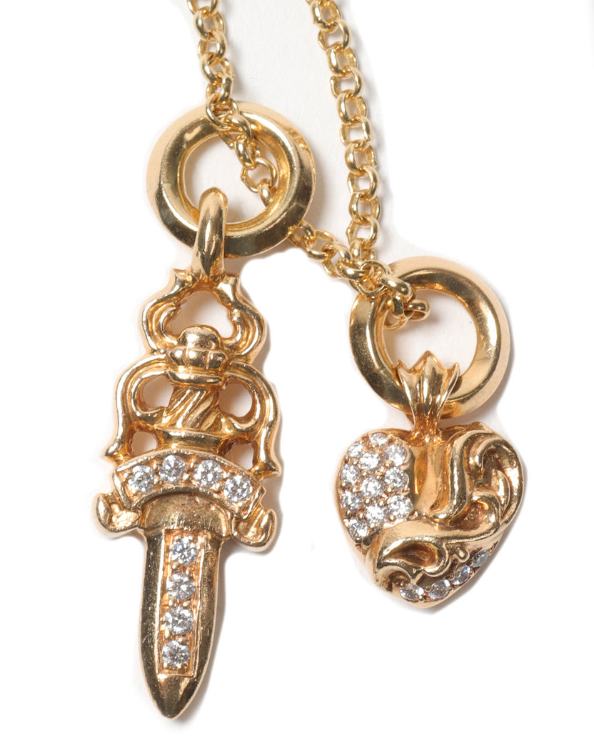 22K Gold With Diamonds Pendent
