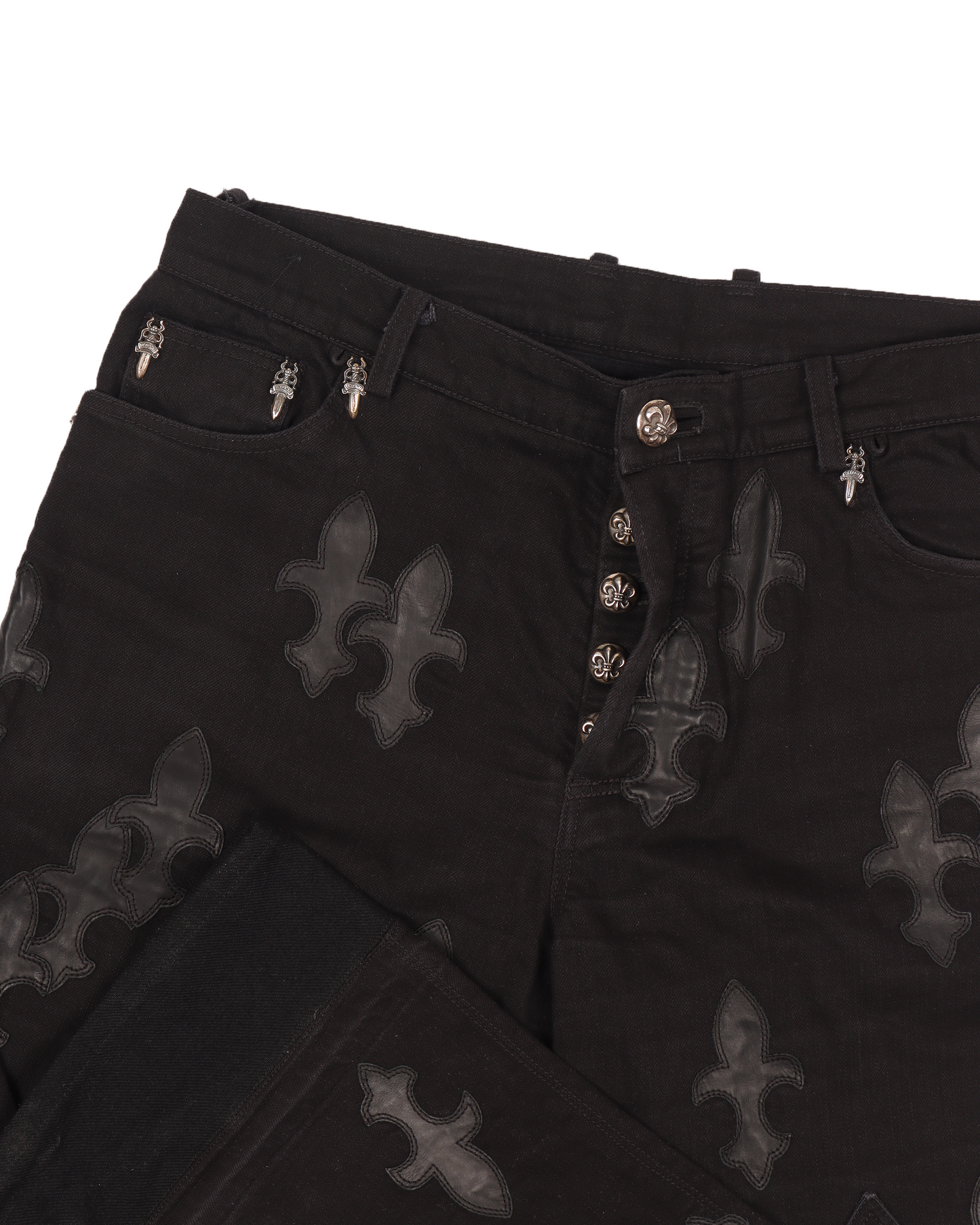 Leather Dagger Patch Denim