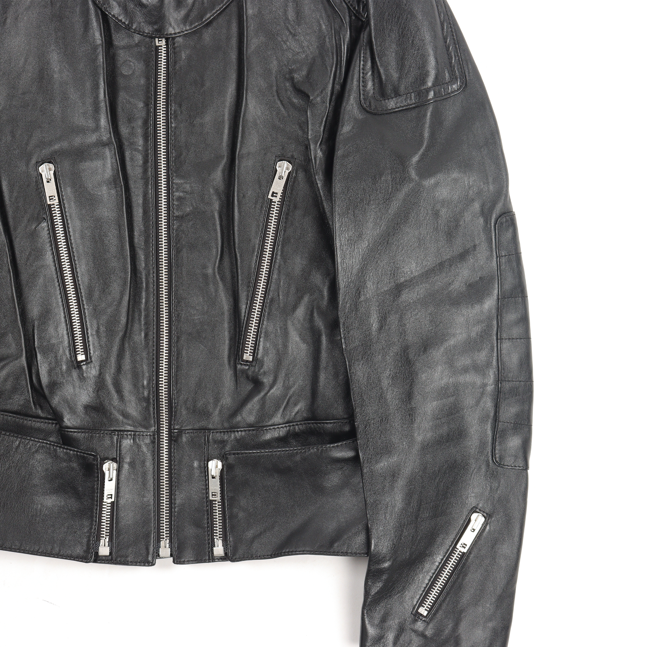 Cafe Racer Padded Leather Jacket w/ Tags