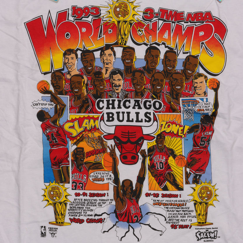 1993 Chicago Bulls '3 Time NBA' Logo T-Shirt
