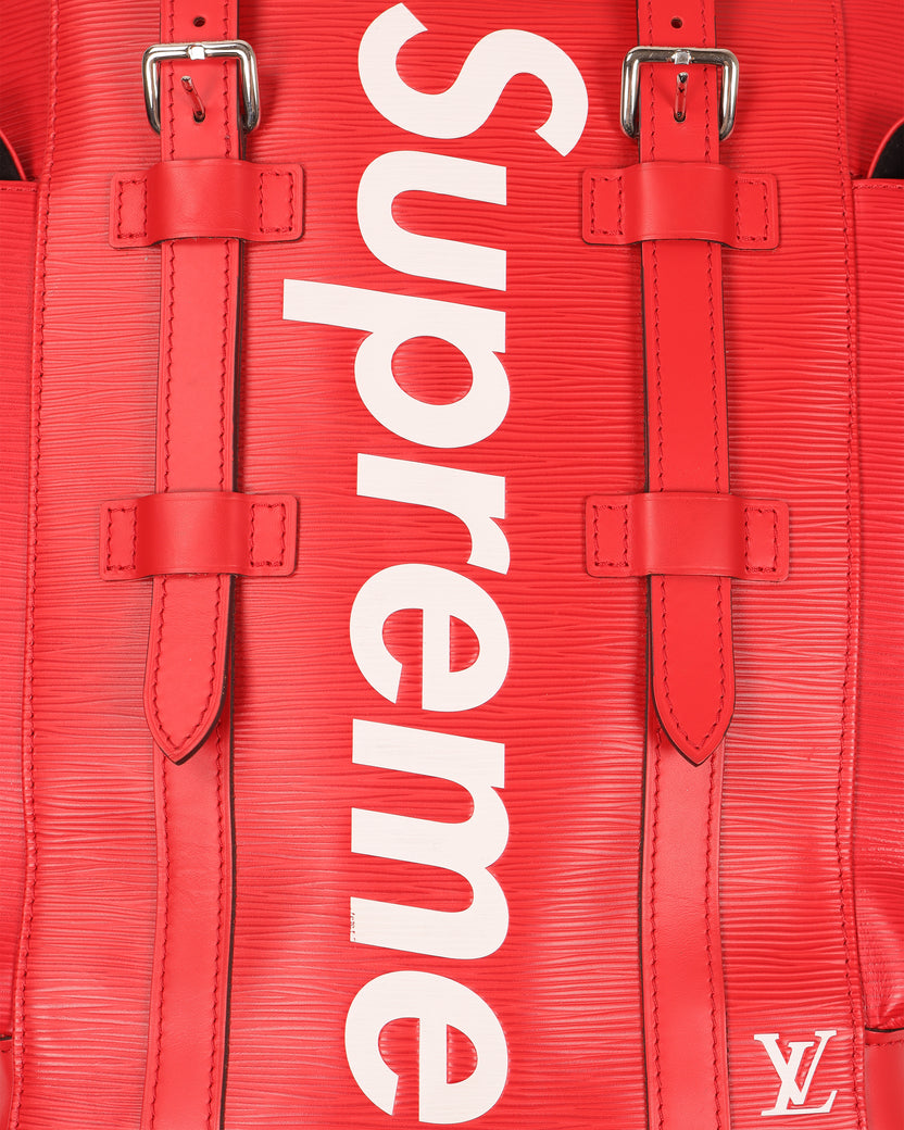 Louis Vuitton Red Supreme backpack