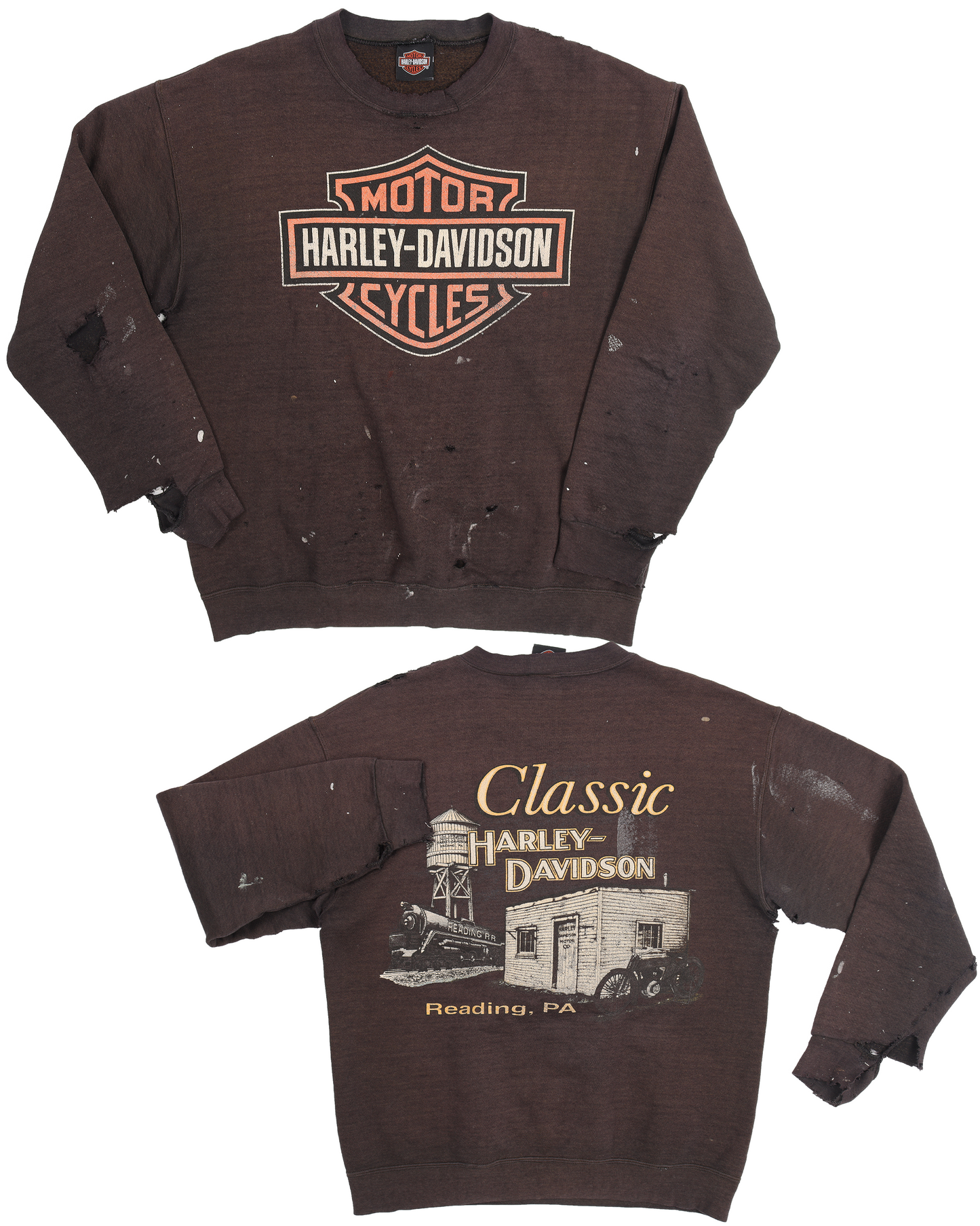 1990's Distressed Harley Davidson Crewneck Sweatshirt