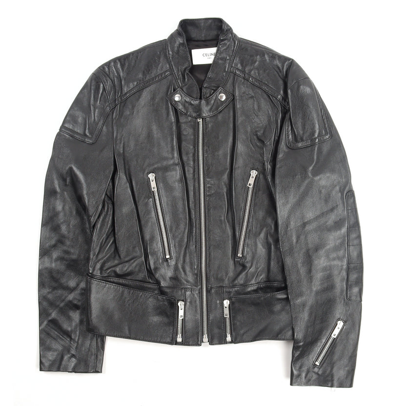 Cafe Racer Padded Leather Jacket w/ Tags