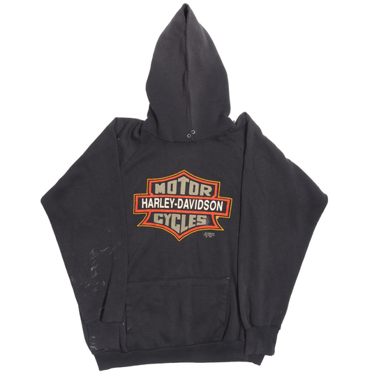 1980's Harley Davidson 3D Emblem Logo Hoodie