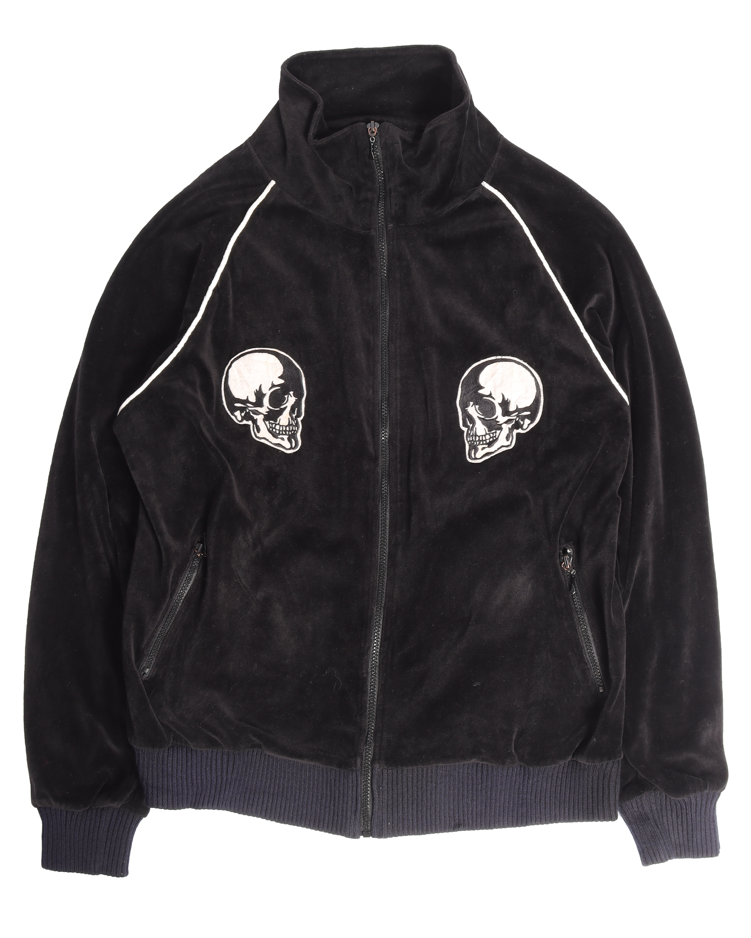 SS04 "Dream Baby Dream" Velour Double Skull Track Jacket