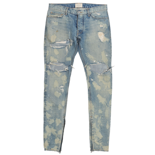 Distressed Bleach Denim