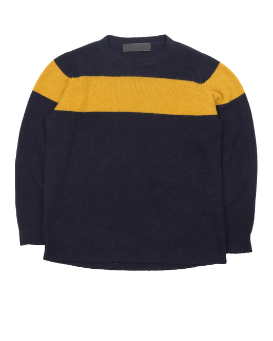 Cashmere Crewneck Racer Sweater