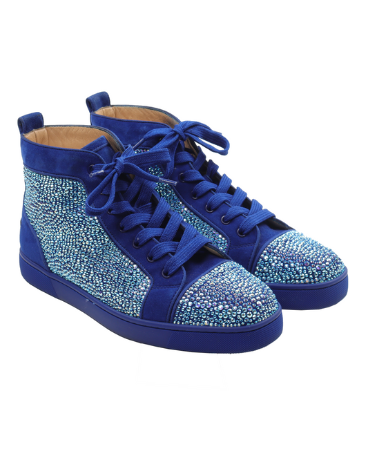 Louis Rhinestone Atlantic Flat Suede