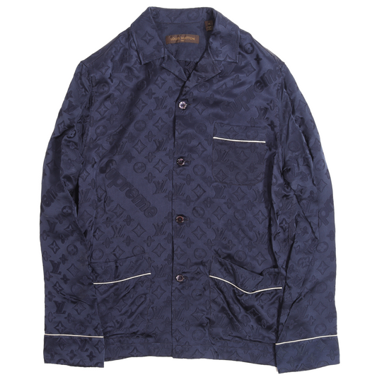Supreme Jacquard Silk Pajama Shirt Blue