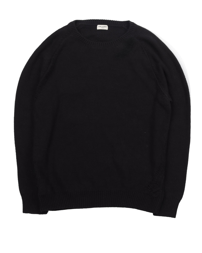 Distressed Black Knit Sweater (2015)