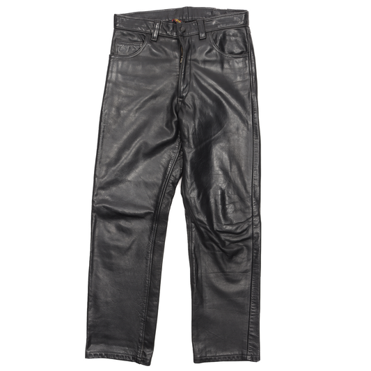 Post Overalls 90s Cowhide Leather Pants