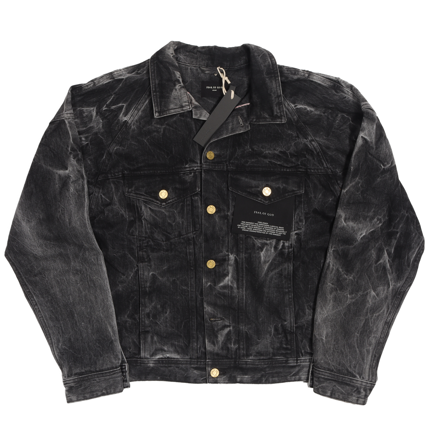 Selvedge Denim Holy Water Trucker Denim Jacket Black w/ Tags