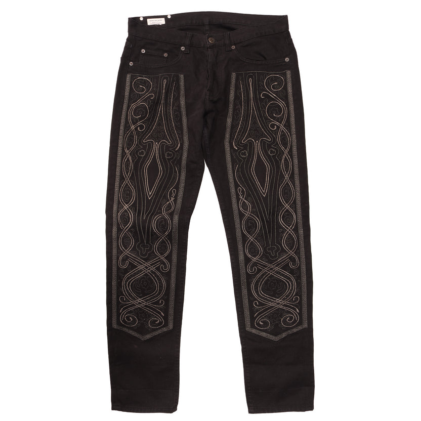 SS2015 Embroidered Denim Pant