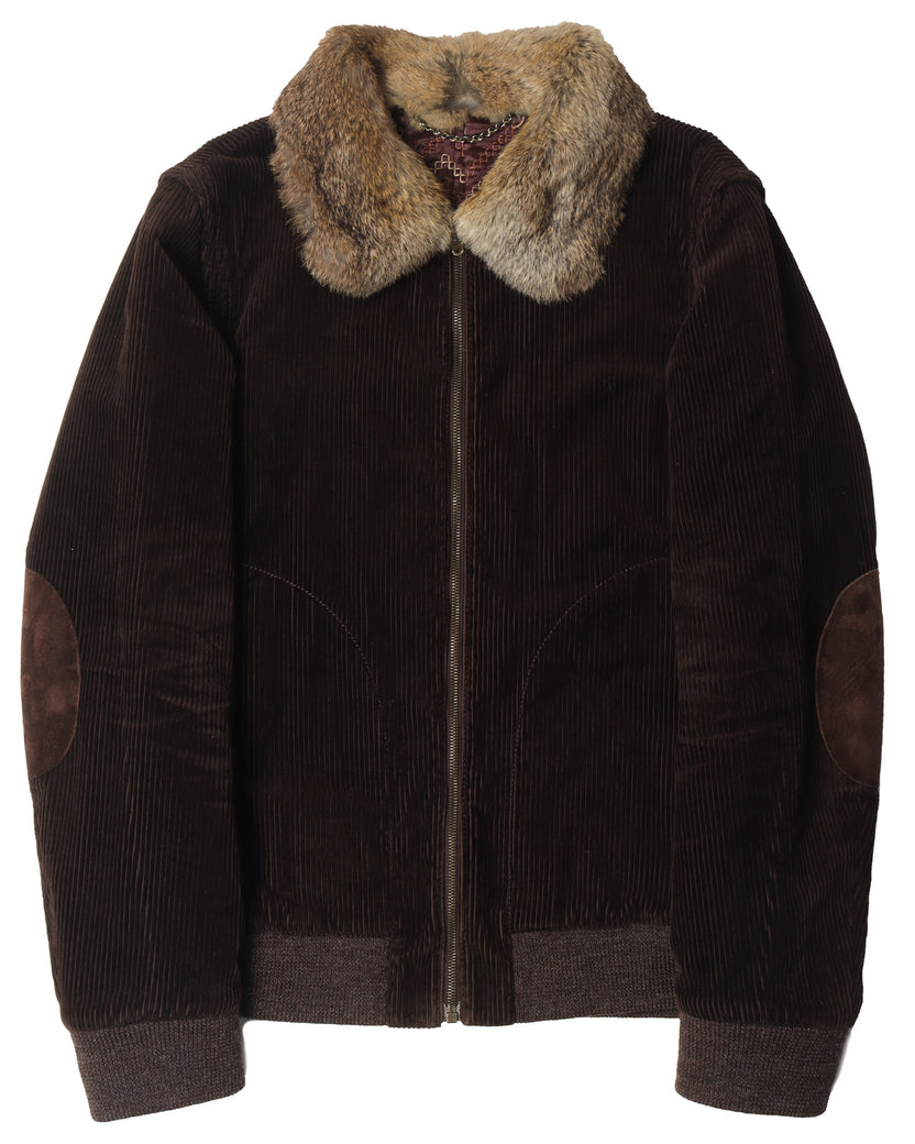 Fur Collared Corduroy Jacket
