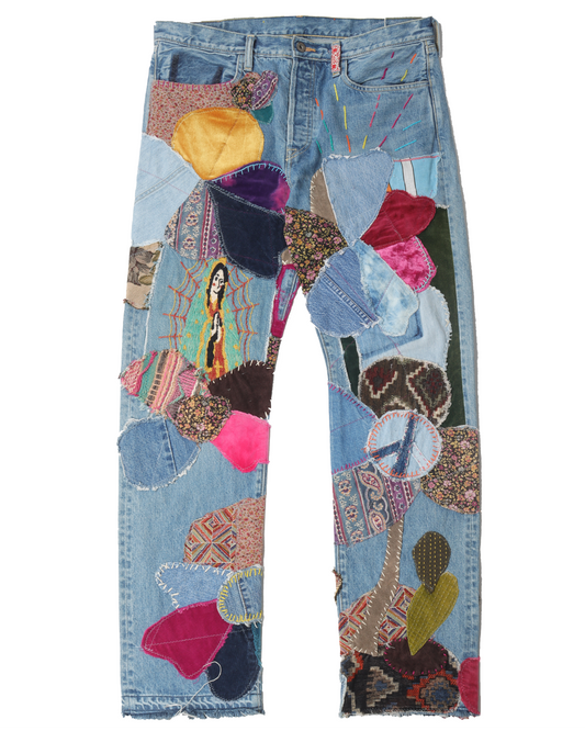 Indigo Patch Denim w/ Tags