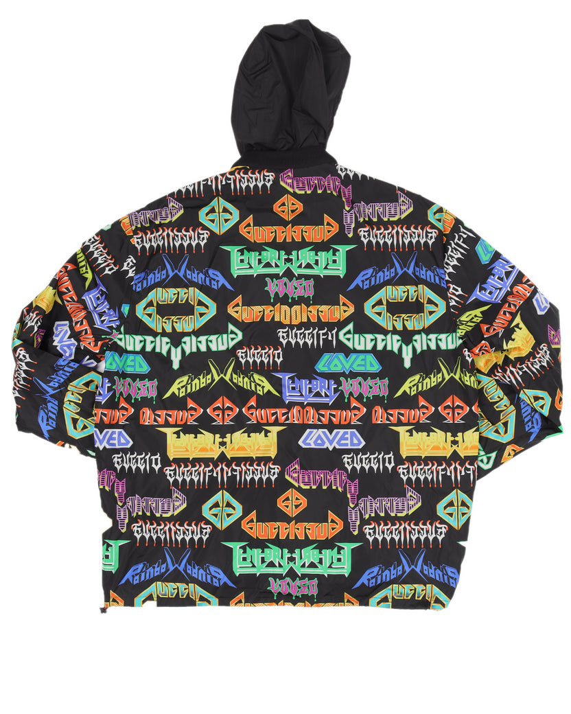 Assorted Metal Logo Print Hoodie