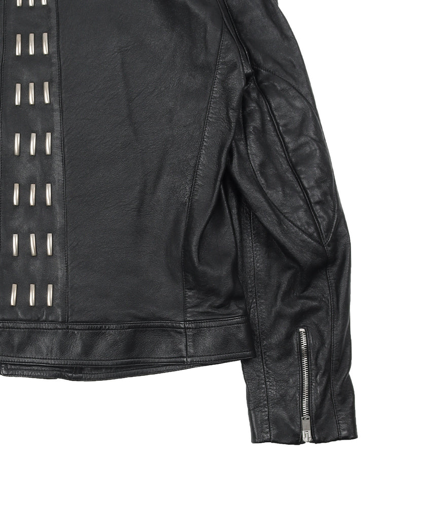 Leather Studded Motorcycle Jacket SS15