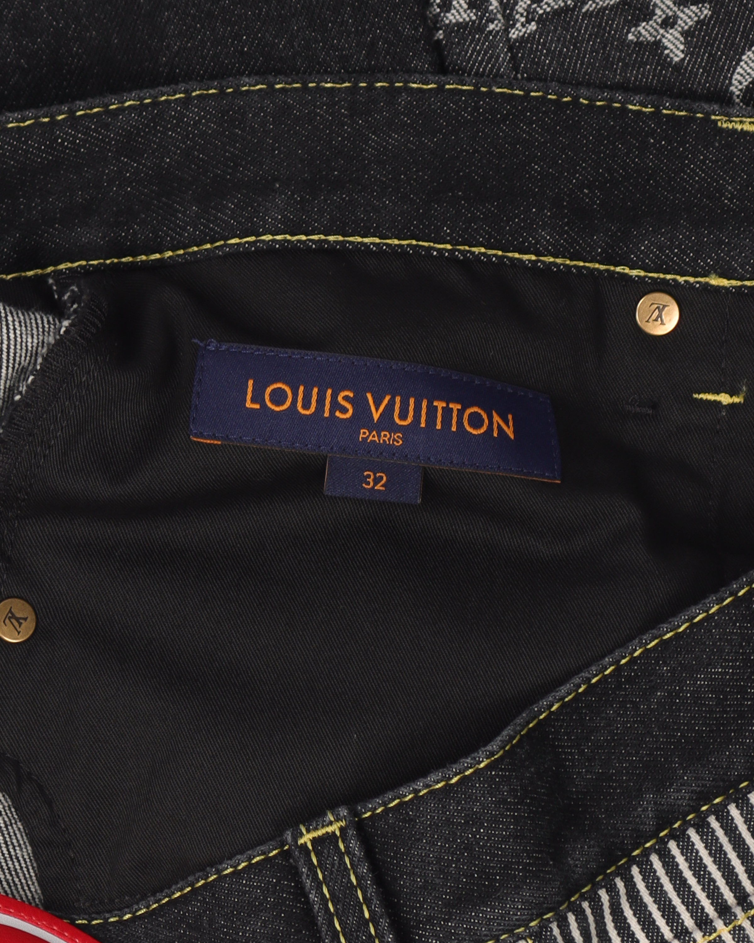 Louis Vuitton Limited Edition Black Denim Monogram Denim Patchwork
