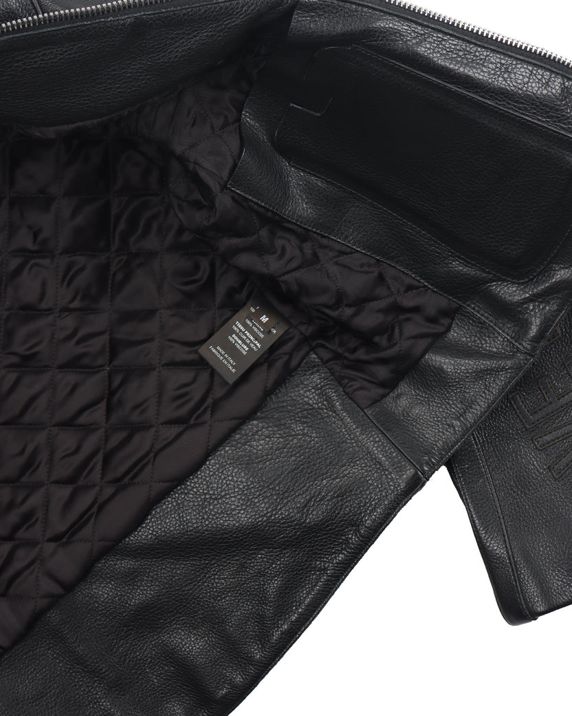 Cropped Leather Moto Jacket w/ Tags